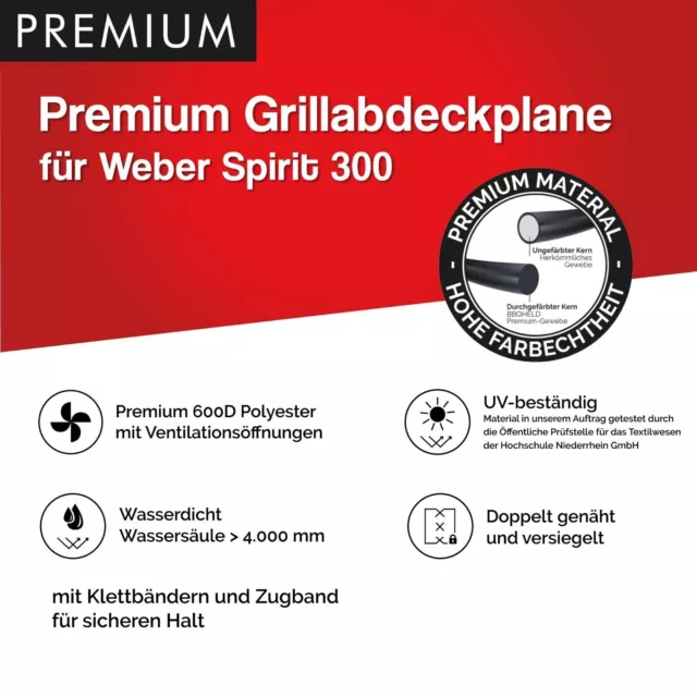 Premium Grill Abdeckhaube für Weber Spirit 300