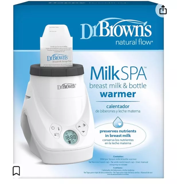 Dr Brown's Natural Flow Milk Spa Breast Milk & Bottle Warmer White NEW