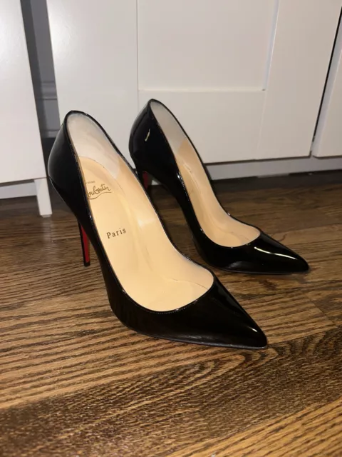 Christian Louboutin Pigalle Follies 100 Black Patent Pumps Heels So Kate