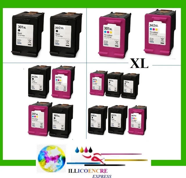 Cartucce di Inchiostro Compatibili XL HP 301 HP 302 Deskjet 1000 1010 1050