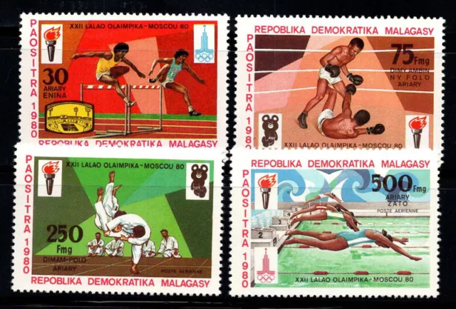 Madagascar 1980 Mi. 863-866 Nuovo ** 100% Giochi Olimpici, sport