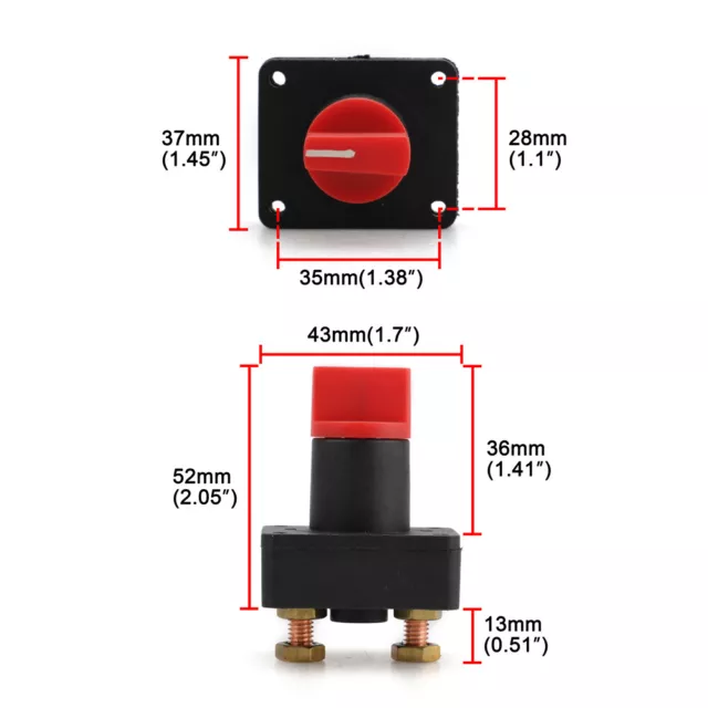 12V 300A Car Boat Battery Power Isolator Master Disconnect Cut Off Switch 2