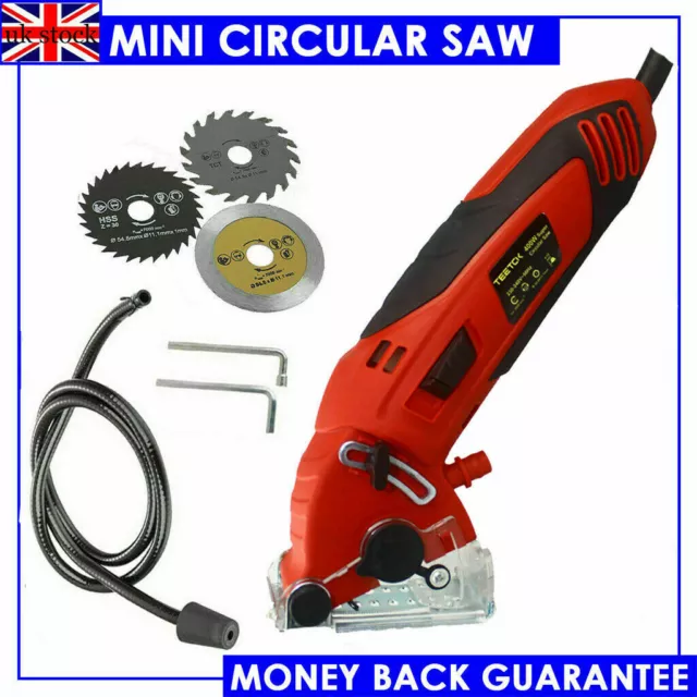 Electric 400W Mini Circular Saw Handheld Tool DIY Wood Tile Metal Blades Guide