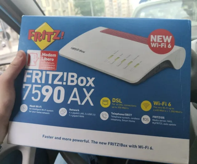 AVM FRITZ!Box 7590 AX 300Mbps Dual Band Modem Wi-Fi Router - Bianco