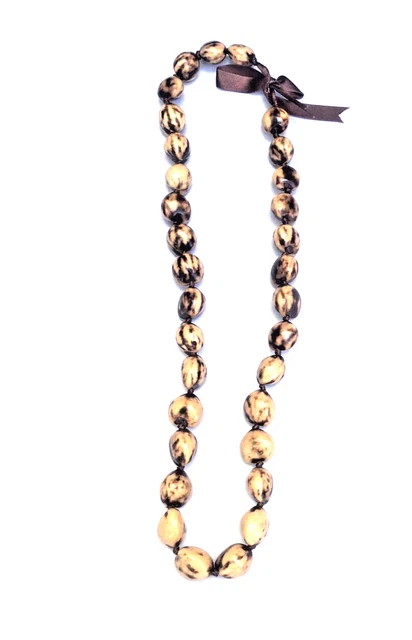 Kukui Nut Lei  Necklace Hawaiian Beige 32” Luau Celebration Graduation Wedding