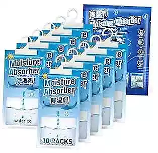 Moisture Absorber Packets,10 Packs Dehumidifier Bags for Closet,Basements,