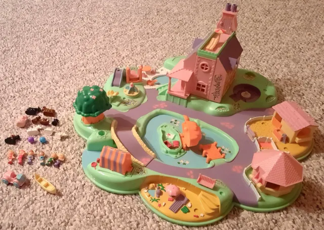 Polly Pocket Dream World mit Figuren Bluebird 1991 Spielewelt Polly's Dreamworld