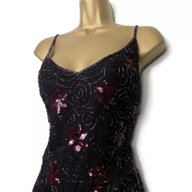 Art Deco Mother of the Bride Outfit Size 12 Embellished black dress suit floral 3