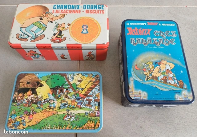 Lot 4 Boîtes Astérix En Tôle Litho - Biscuits Mistral, 1 Brochet, Inter Marché