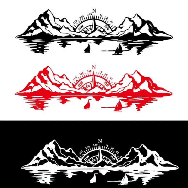 1 Stücke Auto Karosserie SUV Karosserie Vinyl Kompass Grafik Aufkleber Emblem