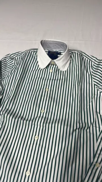 NEW Polo Ralph Lauren Women's Custom Fit Cotton Striped Shirt In Green/White