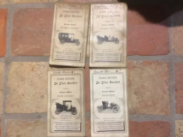 lot de 4 Cartes routière de France de Dion-Bouton au 1/900,000e pour automobile