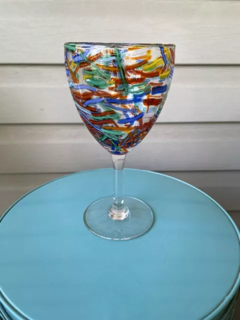 Cornet Barcelona Hand-blown and Hand painted Wine glass Goblet