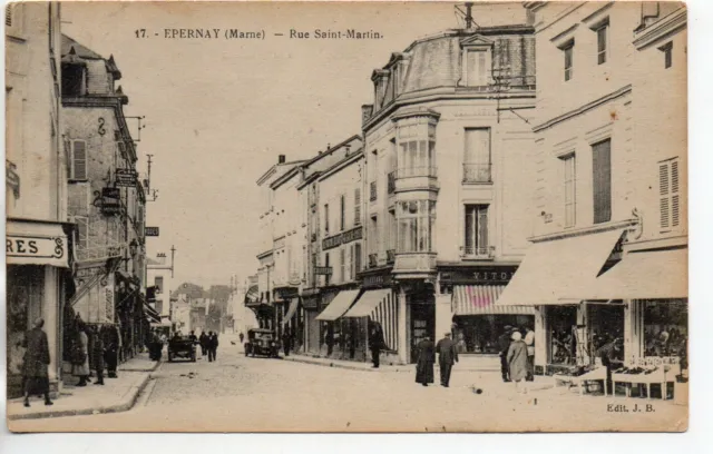 EPERNAY - Marne - CPA 51 - les rues - la rue St martin 4 - magasins