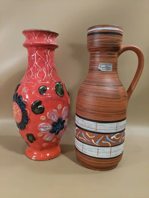 Pair Of West German Ceramic Vases Bay Keramik Carstens Tonnieshof