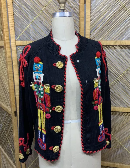 Vintage Sweater Michael Simon 90s Nutcracker Christmas Small