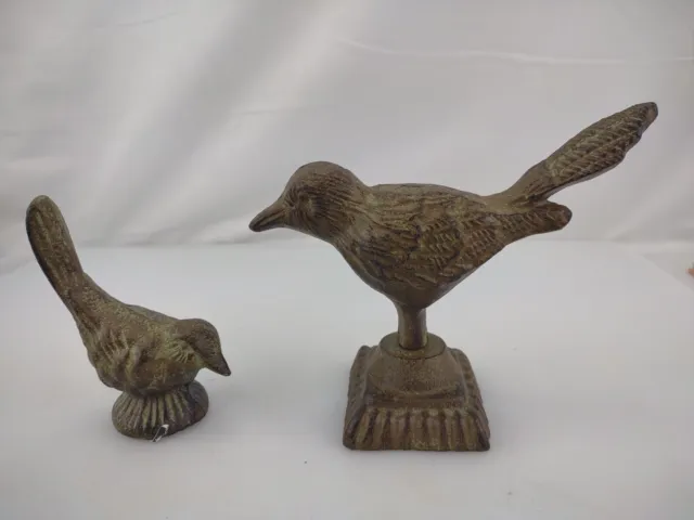 Pair of  Cute Cast Iron Bird Figurine paper holder