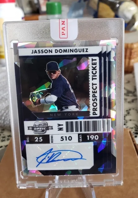 2022 Contenders Optic Jasson Dominguez Prospect Ticket Cracked Ice Autograph /23