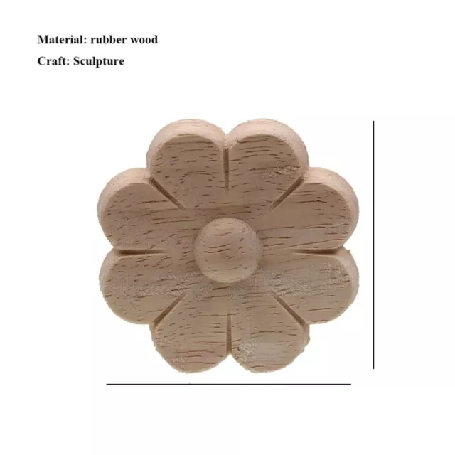 Fregio in legno rubberwood con fiore margherita per mobili cornici e fai da te