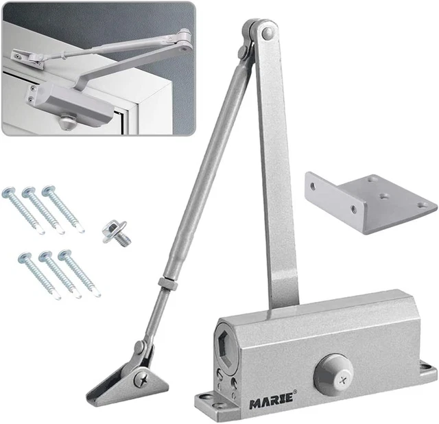 Automatic Size 2 Door Closer for Residential and Commercial/Adjustable Spring Hy