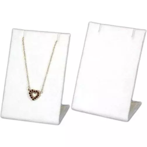 White Velvet Earring & Necklace Pendant Chain Showcase Display Stand Kit 36 Pcs