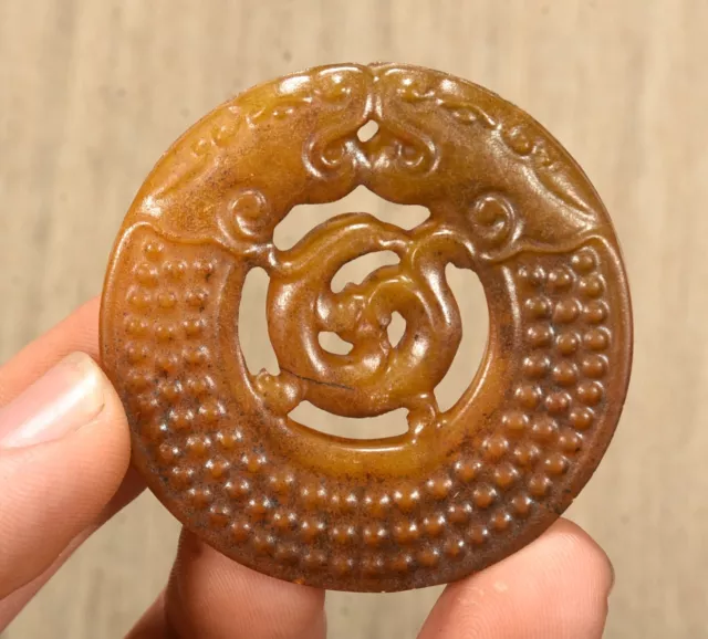 Hongshan Kultur Alte Jade Drache Loong Tier Phoenix Phenix Amulett Anhänger
