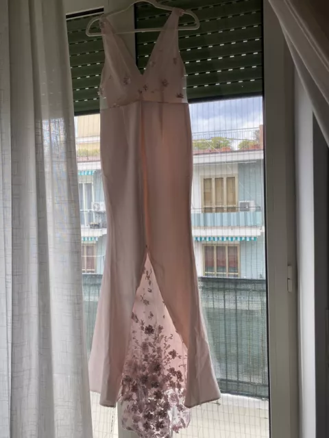 Abito vestito rosa per matrimonio cerimonia battesimo damigella Jarlo taglia S