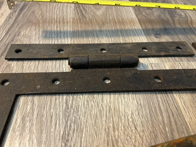 Antique hand made strap hinges and lock 2