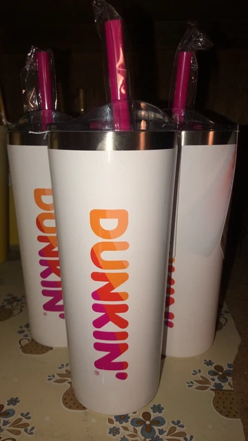 Dunkin Donuts White 20oz Travel Cup - Mug Tumbler Bottle Vacuum Insulated Coffee