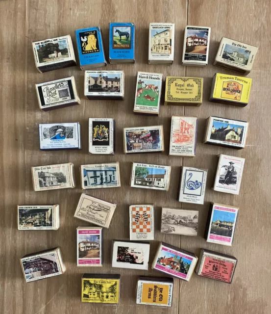 Set Of 33 British Pubs/hotels  matchboxes/matchbooks Watneys,Whitbread,etc (6)