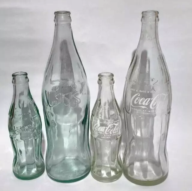 Lot 4 Collection of vintage Coca-Cola bottles of embos arabic writting old clean