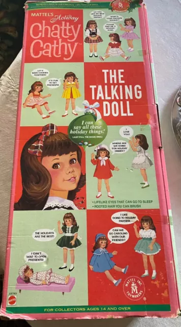 Mattel Holiday Chatty Cathy Doll 1998 Reproduction of 1960 Original. VOICE WORKS