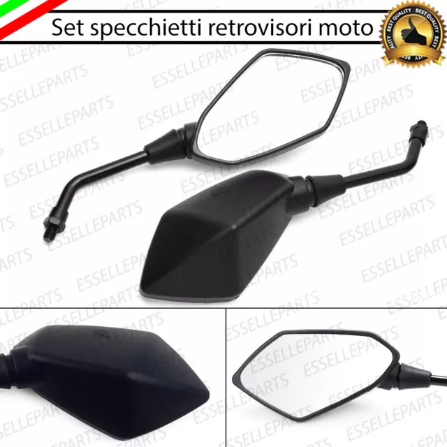 Coppia Specchietti Retrovisori Neri Per Suzuki Gsr 600 Moto Scooter M8 M10