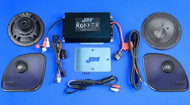 JM Stage 5 Rokker XXR Custom 400W 2 Speaker Amp Install Kit Harley FLTR FLTRU