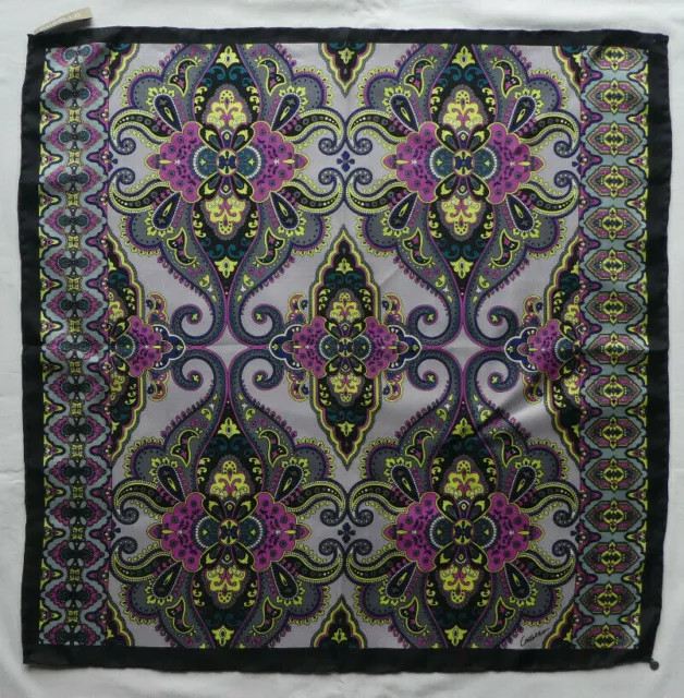 Superbe Foulard CODELLO 100% soie - Roulotté main. SILK Scarf – Stunning Colours