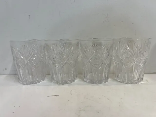 Antique Hawkes Cut Glass Crystal Set of 4 Old Fashioned Glasses 3
