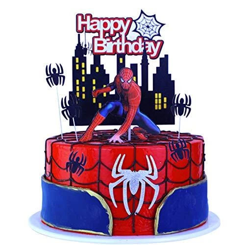 Spiderman Birthday Cake Toppers Kids Superhero Party Decorations