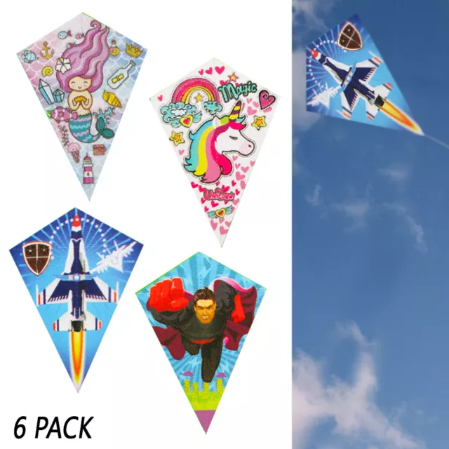 6 Paquet Diamant Cerf-Volant Facile Flyer Enfants Extérieur Jeux Amusant Plage