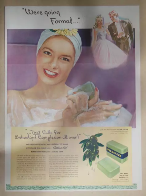 Palmolive Soap Ad: We're Going Formal ! from 1940's Size: 11 x 15 inches