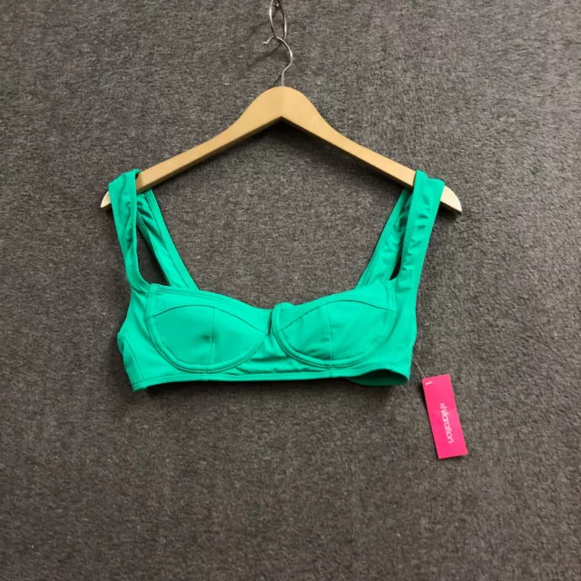 Xhilaration Women's Green Faux Underwire Bralette Bikini Top L 8-10 NWT