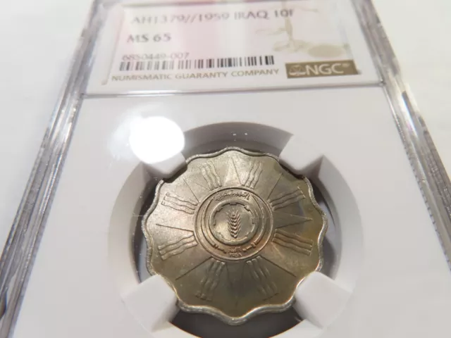 Y16 Iraq AH-1379||1959 10 Fils NGC MS-65