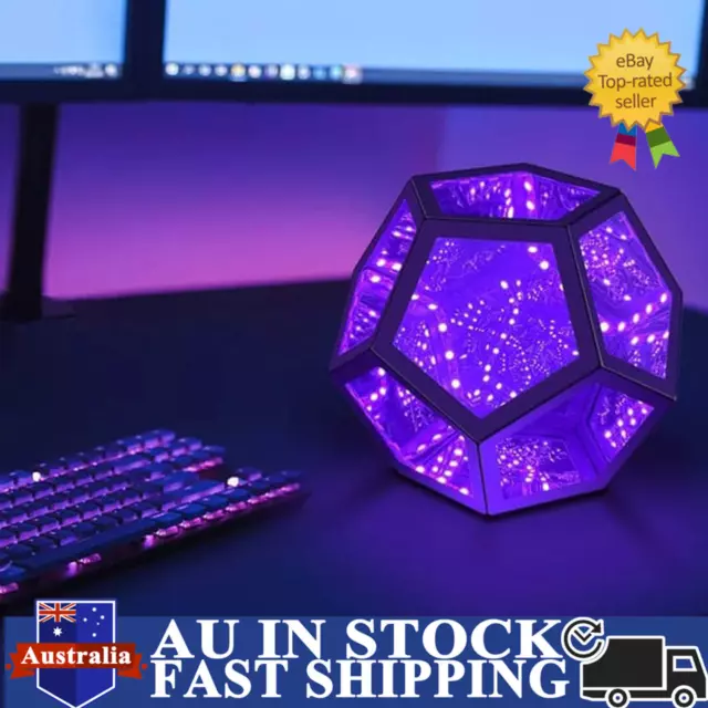 Lamp Light Infinity Party Night Decor LED Colorful Dodecahedron Art NEW.