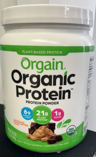 Proteína vegana orgánica órgano polvo chocolate mantequilla de maní 21 g proteína 1,02 lb