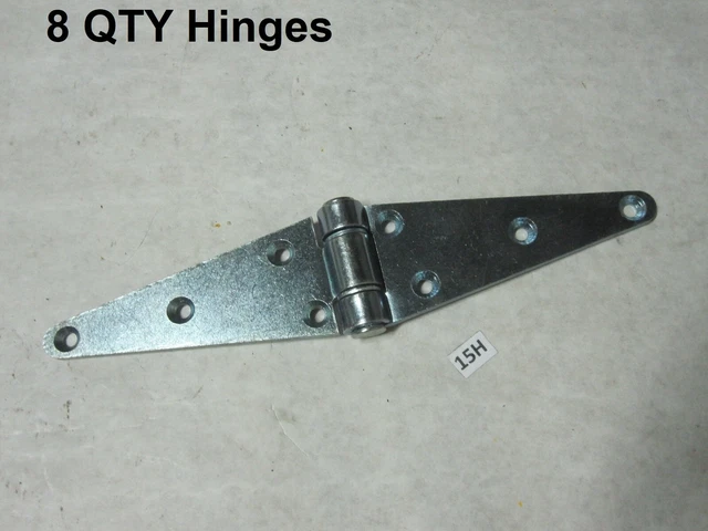 8 Hinges 6" Strap Hinge Heavy Duty Zinc Plated Door Fence Barn Gate 4 Hole
