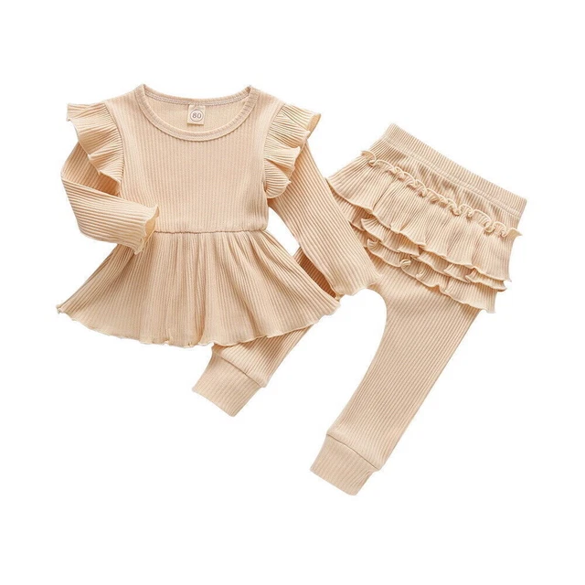 2 pz tuta arricciata arricciata pantaloni pantaloni set abbigliamento 7