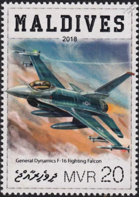 General Dynamics F-16 FIGHTING FALCON Multirole Fighter Aircraft Stamp (2018)