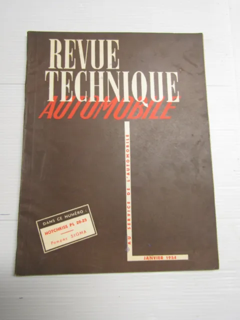 Revue Technique Auto :  01/1954  Hotchkiss Pl 20-25