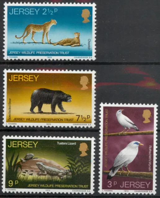 Jersey 1972 Wildlife Preservation Trust 2nd Series SG 73-76 MM mint