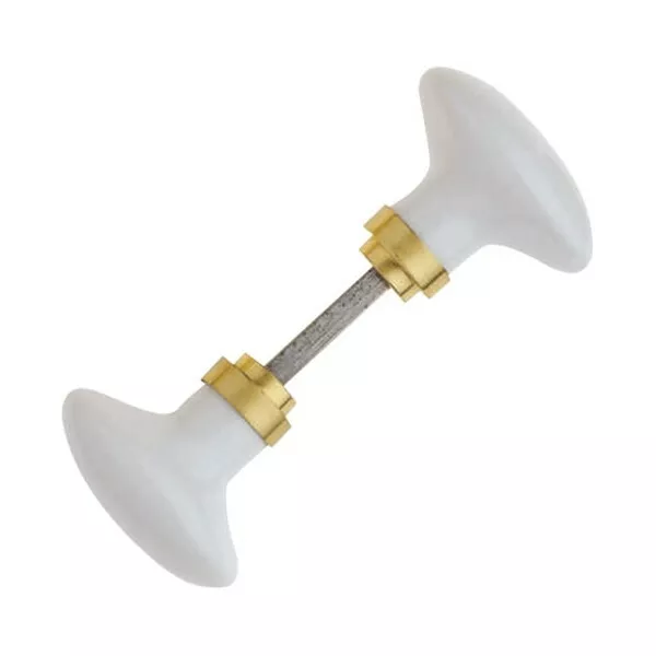 ALPERTEC - Ensemble boutons de porte olive porcelaine blanc