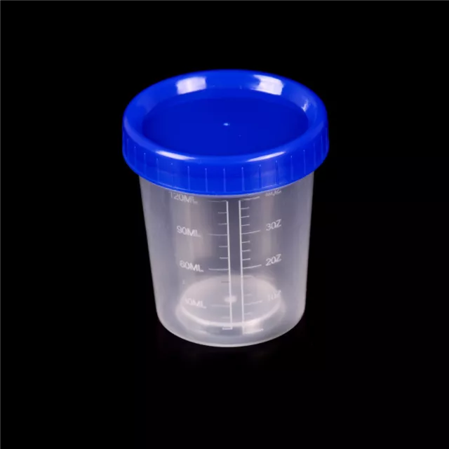 2PCS 120ml 4oz Plastic Graduated Measuring Specimen Cup Sterile Container w/*EL
